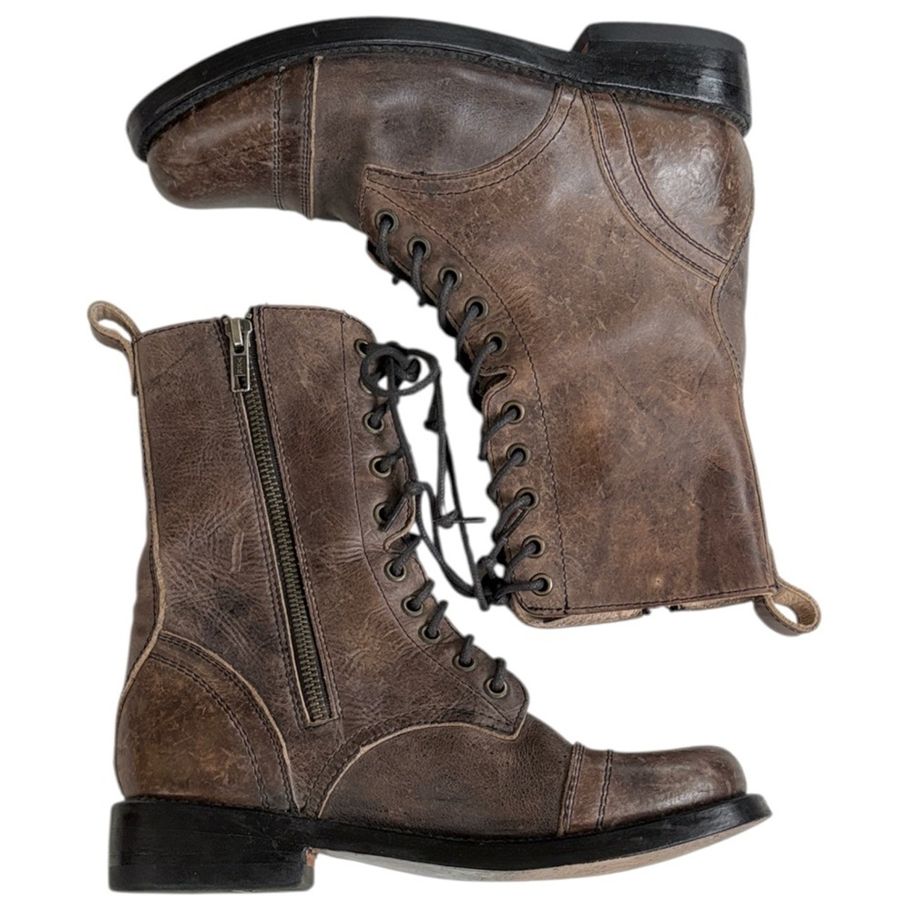 EUC Freebird by Steven Leather Chase Combat Boots Brown Size 7
